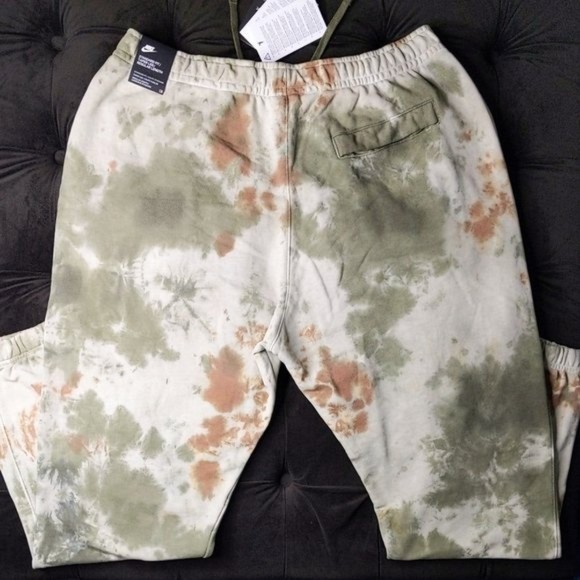 Nike Pants XL XXL Terry Knit Cotton Natural  Tye Dye Lightweight Olive Neutral - Picture 5 of 6